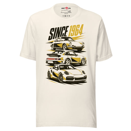 Stuttgart's Finest Since '64 t-shirt, Vintage White front view — Marque automotive apparel