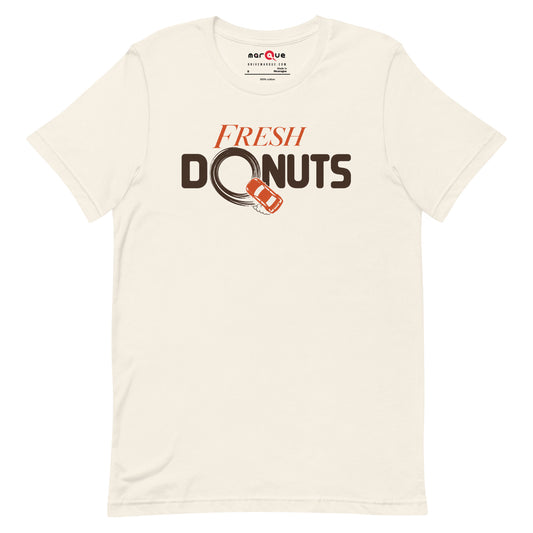 Fresh Donuts t-shirt, Vintage White front view — Marque automotive apparel