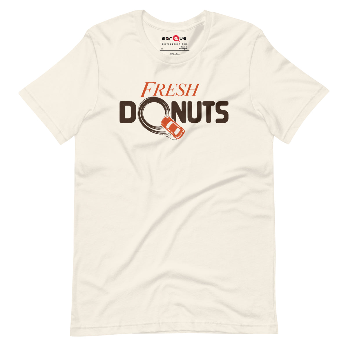 Fresh Donuts t-shirt, Vintage White front view (3) — Marque automotive apparel