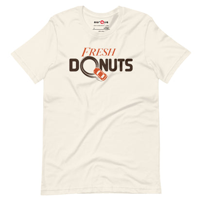 Fresh Donuts t-shirt, Vintage White front view (3) — Marque automotive apparel