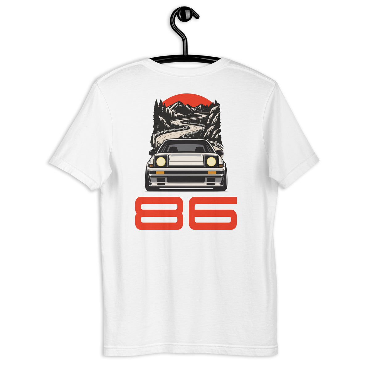 Touge Run Tee, White back view (3) — Marque automotive apparel