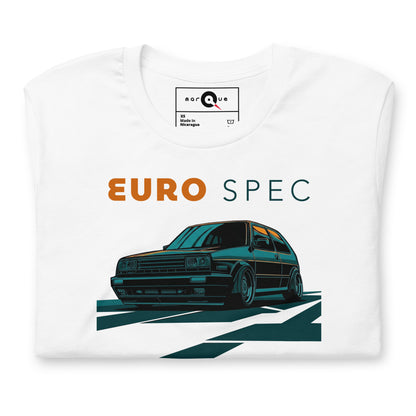 Euro Spec Tee — Mk2 Hot Hatch graphic t-shirt, White front view (5) — Marque automotive apparel