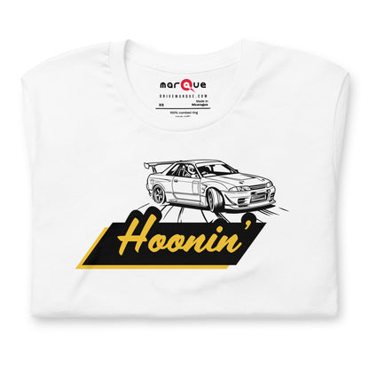 Hoonin' Tee — Sideways by Choice graphic t-shirt, White front view (3) — Marque automotive apparel