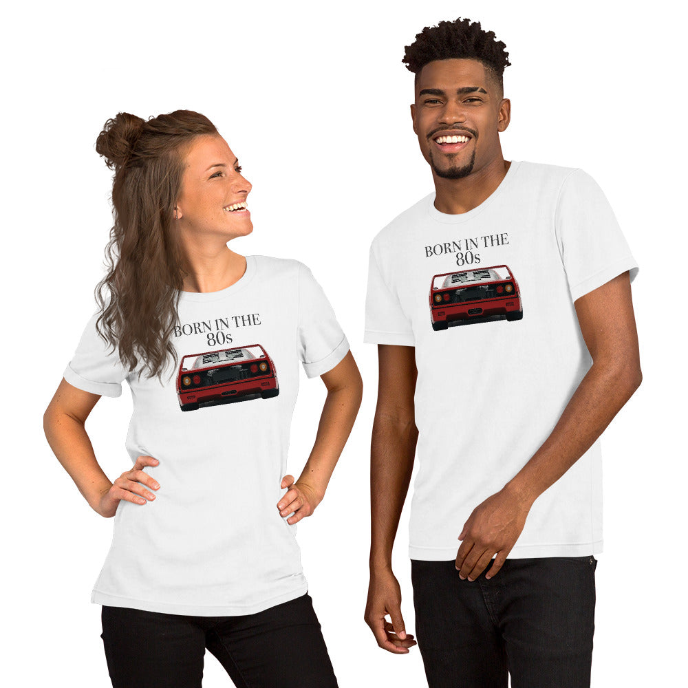 Born in the 80s 200 mph Club tee, White front view — Marque automotive apparel (2)