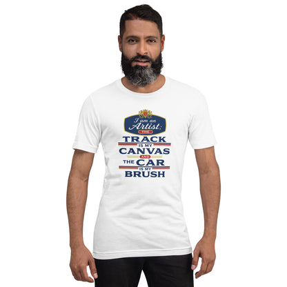 The Track Is My Canvas Tee, White front view (3) — Marque automotive apparel