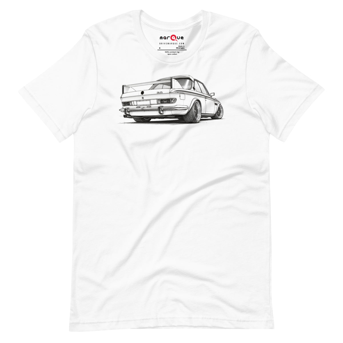 Design Icon Tee, White front view — Marque automotive apparel
