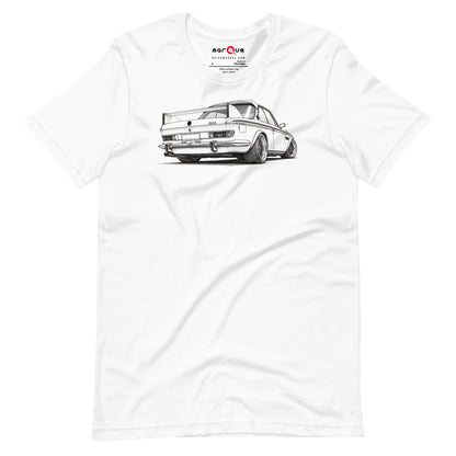 Design Icon Tee, White front view — Marque automotive apparel