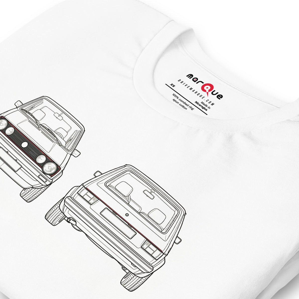 Mk1 Hot Hatch Tee — Where It Started graphic t-shirt, White print detail — Marque automotive apparel